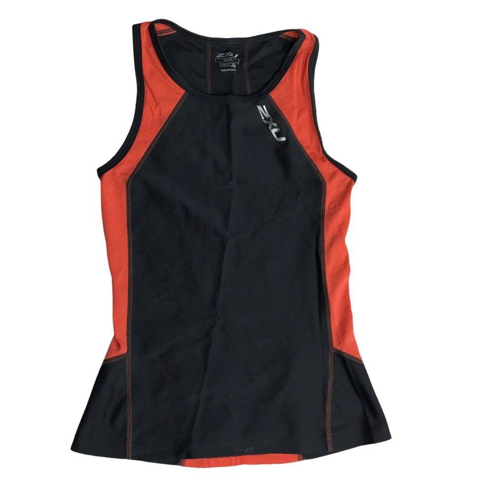 2XU Racing Triathlon Tank Top Racerback Sleeveless. GRAY Orange Size Women's XS